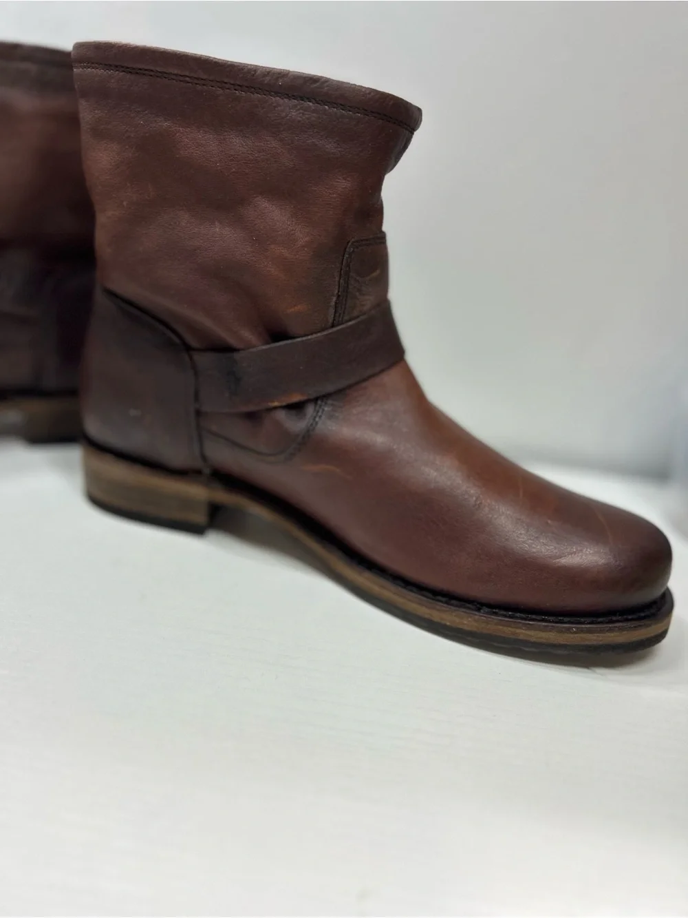Frye Veronica Bootie Women's Brown Leather Buckle Ankle